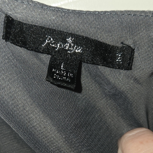 Papaya M/L Y2K Gray Balloon Cami Babydoll Embroidery Spaghetti Strap Wooden Ring - Picture 3 of 13